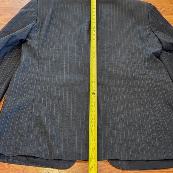 Men's Vintage Ralph Lauren Charcoal Gray Pinstripe Wool Blazer Sport Coat 43L - Picture 14 of 15